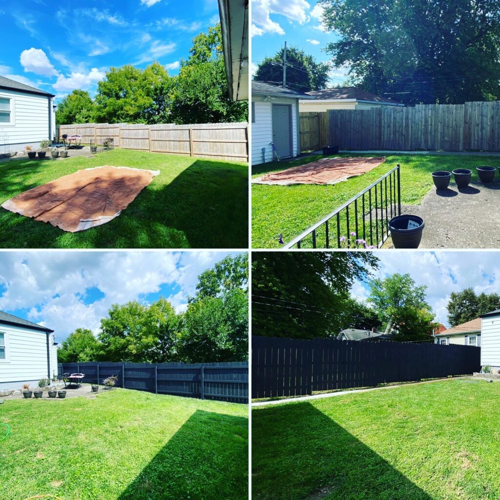 Painted wood privacy fence Greenwood, IN